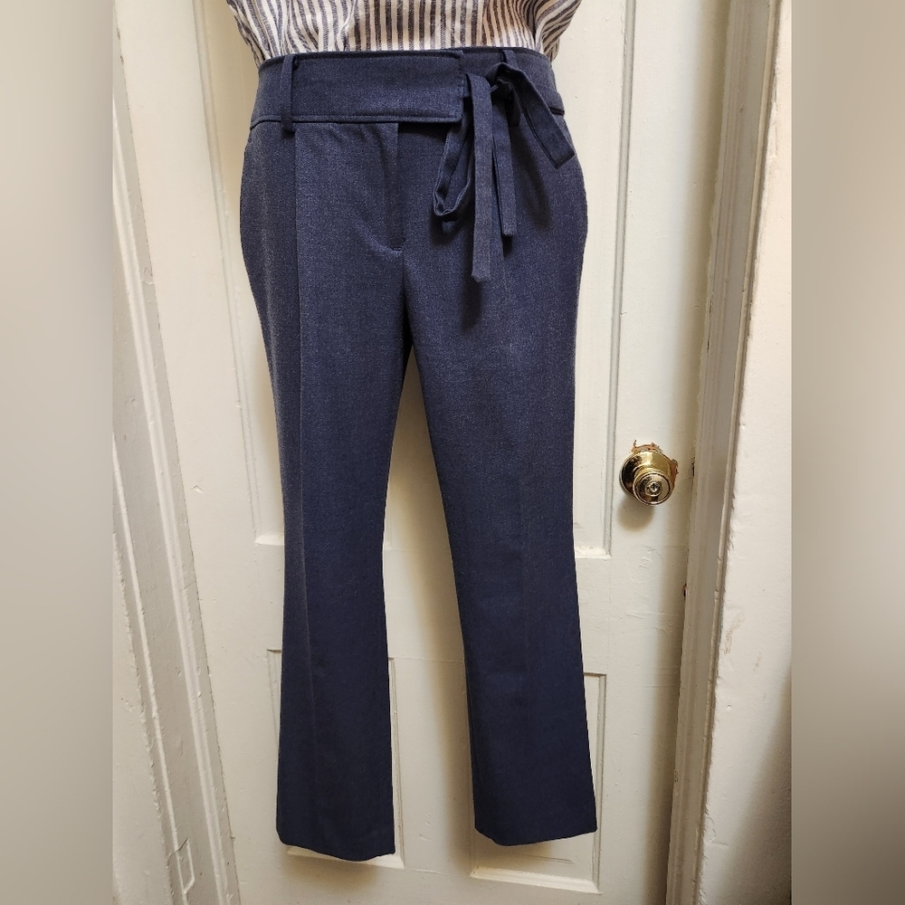 LOFT Dark Blue Front Tie Pants Sz 4P LIKE NEW!